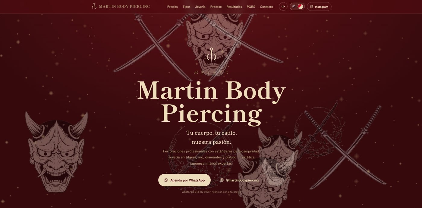 Sitio web de Martin Body Piercing — Estudio de piercings